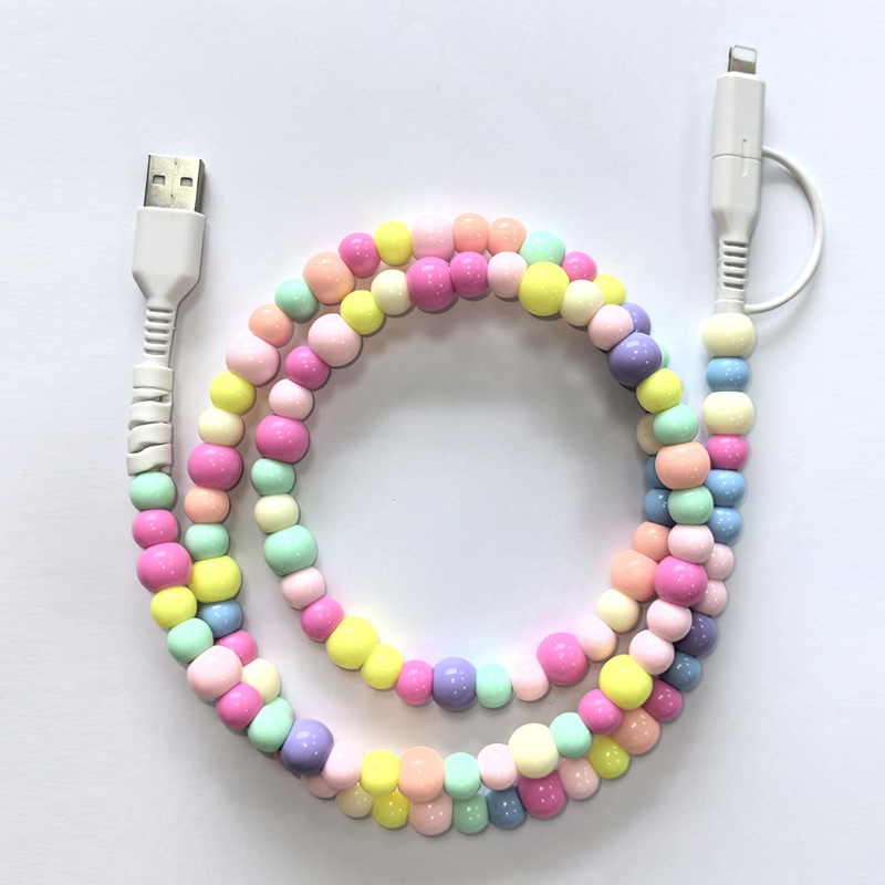 Colorful Beads Mobile Charging Cable